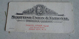 Vintage Ink Blotter Scottish Union &amp; National Insurance Co - $17.82