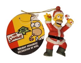 Homer Simpson Santa Candy Cane 3&quot;  Ornament Groening 2010 Christmas The Simpsons - £13.29 GBP