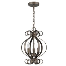 HomeRoots 398139 17 x 12 x 12 in. Lydia 3-Light Russet Chandelier with Melted Wa - £190.83 GBP