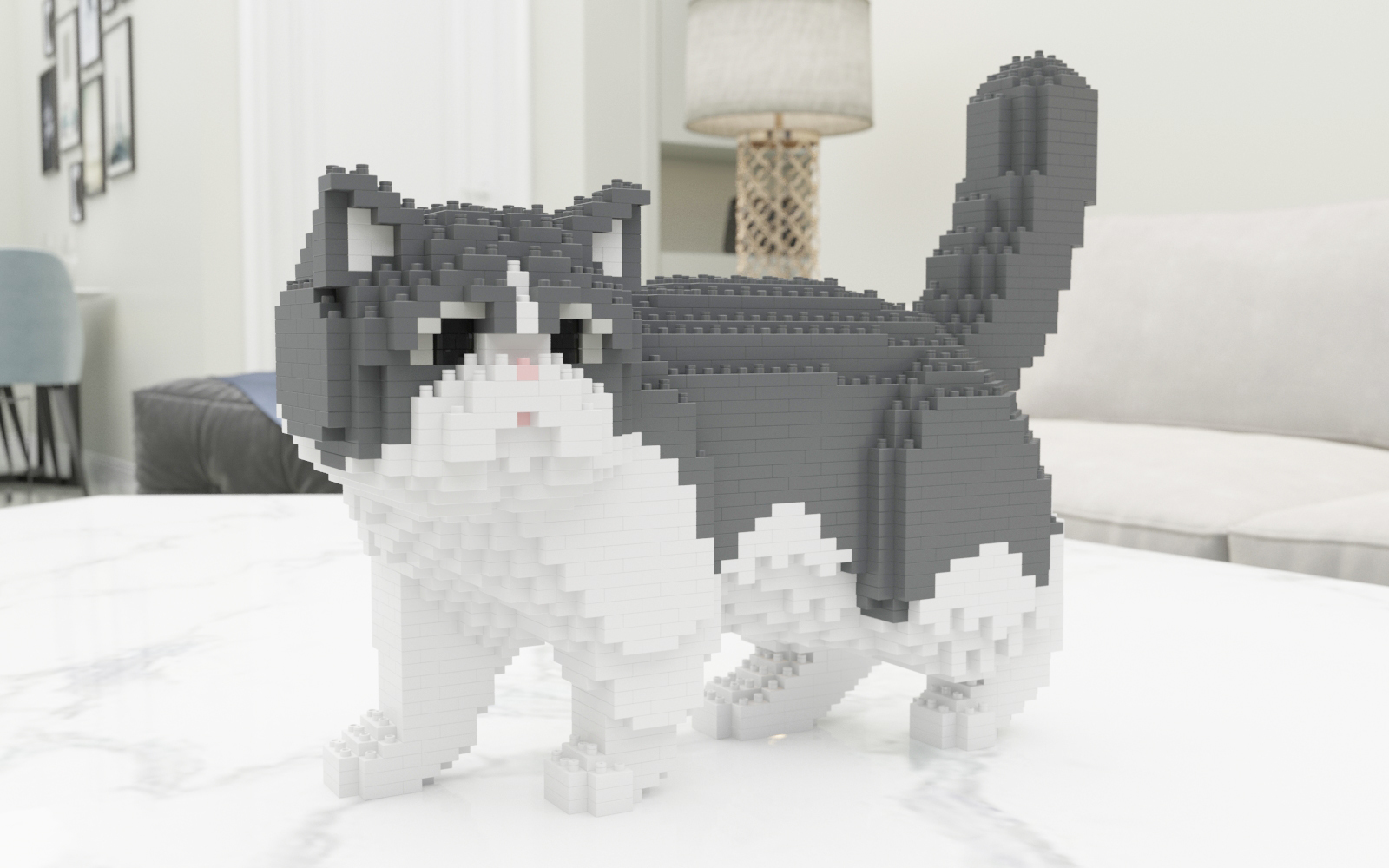 Exotic Shorthair Cat Sculptures (JEKCA Lego Brick) DIY Kit Item image 4