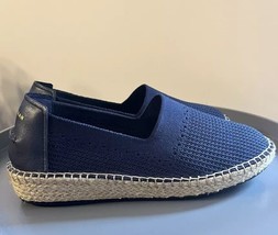 Cole Haan Cloudfeel Stitchlite Espadrille Flat Marine Blue Knit Leather ... - $45.00