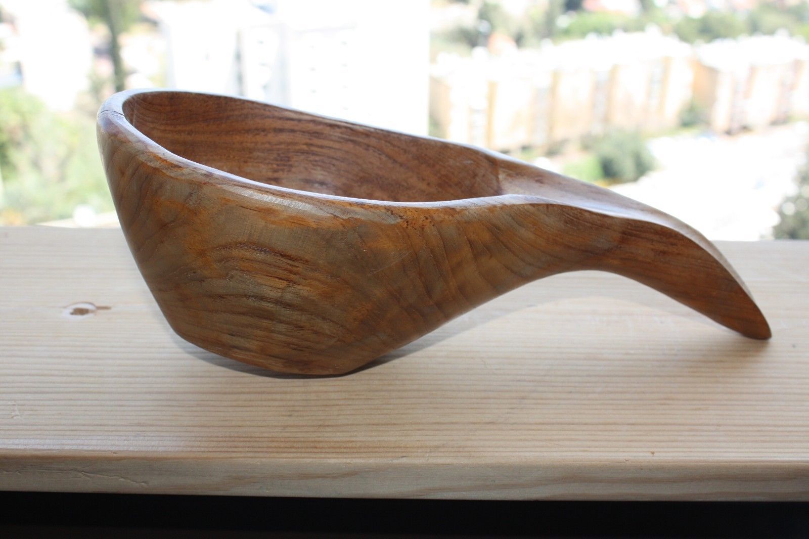Antique Hand Carved Rustic Wooden Spoon Kovsh Bowl Cup Kvas Water Home D... - $37.04