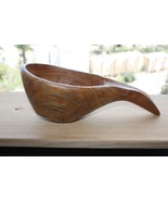 Antique Hand Carved Rustic Wooden Spoon Kovsh Bowl Cup Kvas Water Home D... - £36.99 GBP