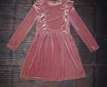 Cubus Girls Pink Long Sleeve Velour Dress Size 7-8 - £10.38 GBP
