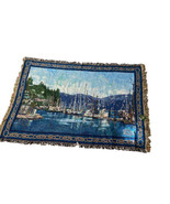 Thomas Kinkade Tapestry Throw Blanket &quot;Newport Harbor&quot; 46x67 NEW - $41.71