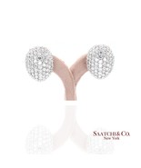 Platinum Diamond Earrings Womens Omega Back Luxe Old Money Glam - $24,502.50
