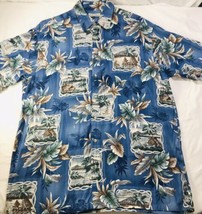 Hollis River Hawaiian Cruise Beach Cabana Vacation Floral Rayon Shirt Sz... - £14.15 GBP