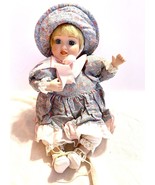 Vintage Anco Porcelain Doll Windup Musical 1993 Sitting Position Teeth - £21.86 GBP