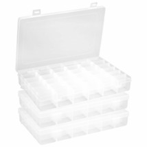 3 Pack 36 Compartments Clear Plastic Craft Storage Organizer Small Parts Organiz - £28.46 GBP