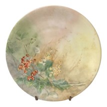 Vintage Antique 7.5&quot; Hand Painted Floral Design Cabinet Plate Artist Signed - $26.16