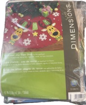 Dimensions Felt Applique Kit Reindeer Joy Tree Skirt 42" In Diameter - £8.74 GBP