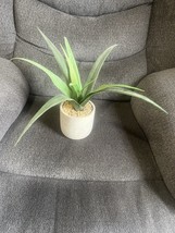 Small Faux Potted Plant With Grey Pot And Bright Green Leaves For Home D... - $201.31 MXN