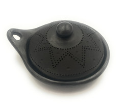 Saute Pan Casserole Black Clay with Lid Diameter 6&quot; Sauce Pan Saucepan C... - $42.50