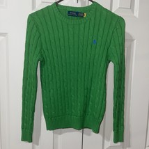 Polo Ralph Lauren Womens Cable Knit green Sweater blue Pony sz S NEW $128 - $2,332.60 MXN