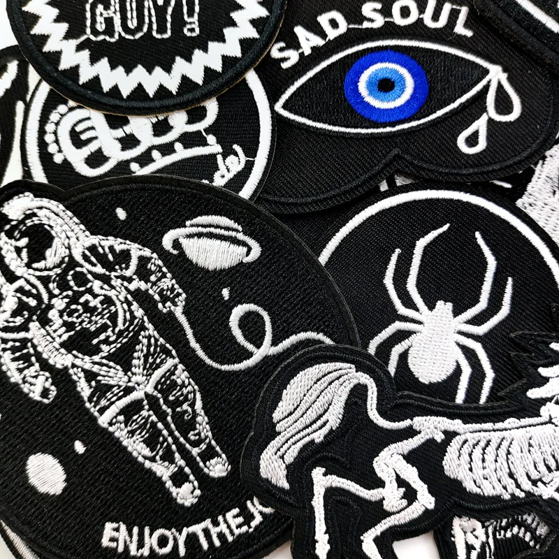 Sporting CAT SKULL Patch Embroidered Applique Patches Fabric Garment Apparel Clo - £23.52 GBP