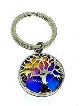 Tree of Life Aura Quartz Keyring Sacred Tree Chakra Silver Plated Keyrin... - £5.29 GBP