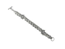 Zeckos Chrome Plated Dragon Link Toggle Clasp Bracelet - £11.22 GBP
