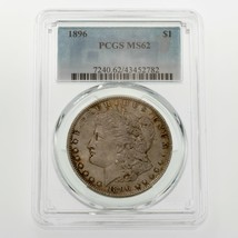 1896 Plateado Morgan Dólar Graduado Por Calidad Como MS-62! Hermoso Moneda - £62.53 GBP