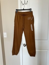 BNWT Gap Men&#39;s Fleece Sweat Pants, Mustard/brown, Size XS reg, Pull up/d... - $29.69