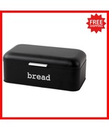 Retro Black Stainless Steel Bread Box - Flip Top, Air Circulation for Fr... - $734.95 MXN