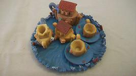 Miniature Cast Resin Noah&#39;s Ark Tea Set, 10 Pieces - £24.05 GBP