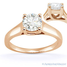 Forever Brilliant Round Cut Moissanite 14k Rose Gold Solitaire Engagement Ring - £451.83 GBP+