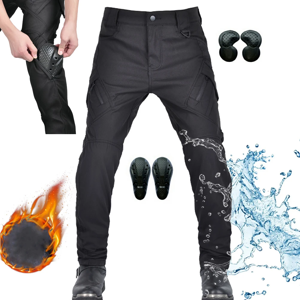 Waterproof Men Motorcycle Riding Pants Winter Plus Velvet Motocross Racing - £72.50 GBP