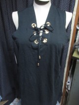 &quot;&quot;Black, Lulu Lace Up Cotton Knit Dress &quot;&quot; - Nwt - Mud Pie - Size Large - £14.12 GBP