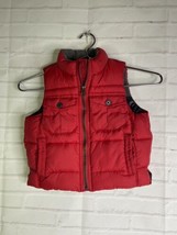 Baby Gap Red Puffer Sleeveless Vest Jacket Zip Up Pockets Toddler Boys Size 2 - £19.83 GBP
