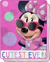 Disney Minnie Mouse Cutest Ever! Silk Touch Sherpa Blanket Throw, 40&quot; X 50&quot; - $437.36 MXN