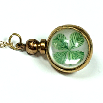 Vintage BUBBLE Charm Pendant Clover Screw Top GF 18&quot; Necklace Shamrock I... - £69.51 GBP