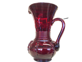 RARE New MARTINSVILLE Radiance Pattern Ruby Pitcher Applied Handle Elega... - £157.43 GBP