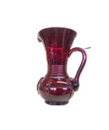RARE New MARTINSVILLE Radiance Pattern Ruby Pitcher Applied Handle Elega... - £160.49 GBP