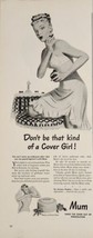 1946 Print Ad MUM Deodorant for Women Pretty Lady in Underwear  - £13.16 GBP