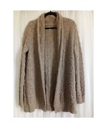 VINCE Open Front Cardigan Wool LUXURY YAK Oversized Tan Sweater Coat Poc... - $119.69