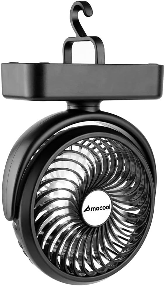 A Portable Camping Fan With An Led Lantern, A 40-Hour Work Cycle, And A - $38.94