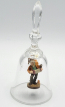 DOLFI Lead Crystal Decorative Glass Bell w/ Wooden Handpainted Boy Figurine - £22.32 GBP