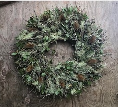 wreath thistle, wreath decor, wreath handmade, wreath natural, country h... - £59.43 GBP+