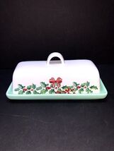 Harvest Green Studio of England Oversized Ceramic Butter Dish Christmas ... - $20.00