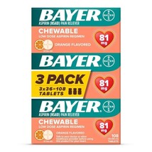 Bayer Aspirin Regimen 81mg Chewable Tablets *01/2027* #1 Doctor Recommended - $14.99
