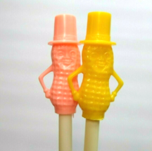 Peanut Vintage Pink Yellow Drinking Straws 1950s Planters Peanuts Pop Culture - £20.82 GBP