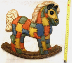 VTG Homco Quilted Horse Wall Decor Childrens Nursery Foam Craft Patchwork Plaque - £11.83 GBP