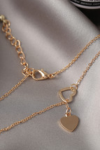 Gold Heart Shape Hollow Lariat Necklace - $3.19