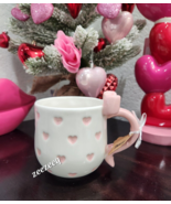 LANG Valentines Pink Coquette Bow Hearts Coffee Mug NEW - $21.99