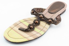 Bandolino T-Strap Sandals Brown Leather Women Shoes Size 7 Medium - £15.78 GBP