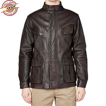 Brown Hurricane Genuine Sheep Leather Jacket  - $117.29
