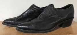 Vtg Nocona Boots Black Leather Western Style Heels Shoes 9B - £747.50 GBP