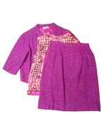 Mod Vtg 60s Designer Vogue Young Fashionables Wool Jacket/Skirt &amp; Silk T... - £95.61 GBP