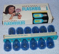 Vintage Sylvania Flashbulbs M3B Blue Dot Full Box of 12 New Old Stock - £7.79 GBP