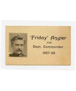 &quot;Friday&quot; Angier for Deputy Commander 1927-28 Business Card  - £9.35 GBP